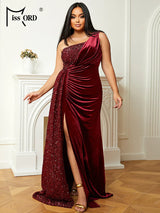 Missord Wine Sequin Evening Dresses Women Elegant One