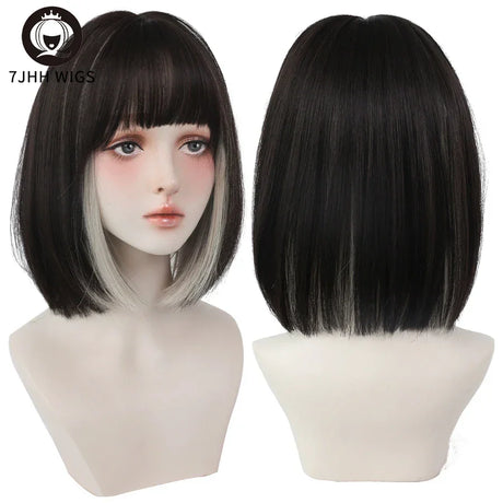 Jhh Wigs Black Short Bob Wig For Girl