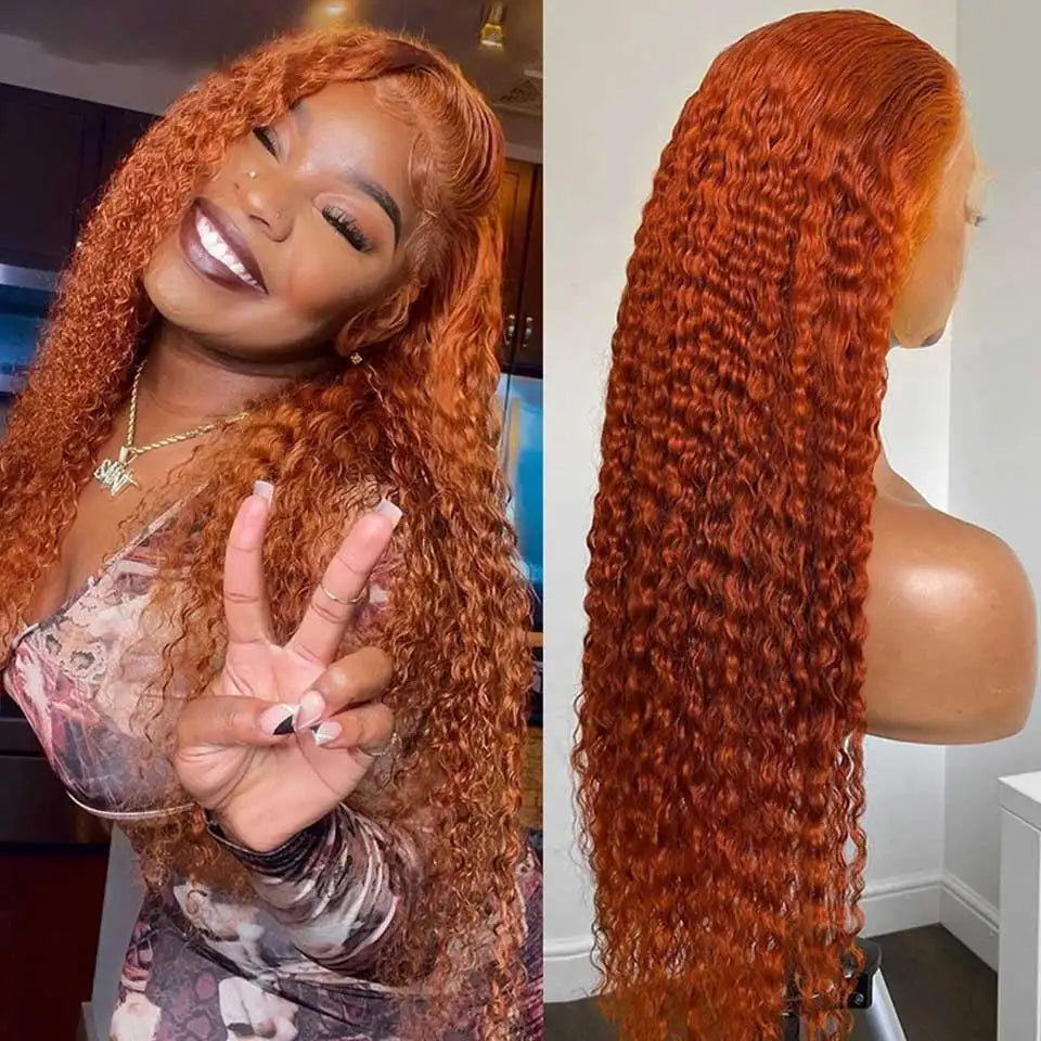 Ginger Full Lace Front Human Hair Wigs Deep