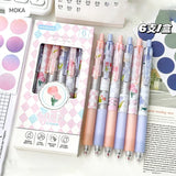 Floral Gel Pens Transparent Black