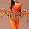 Multi-Colored Belly Dance Belt - Silk Scarf with Crystal Accents