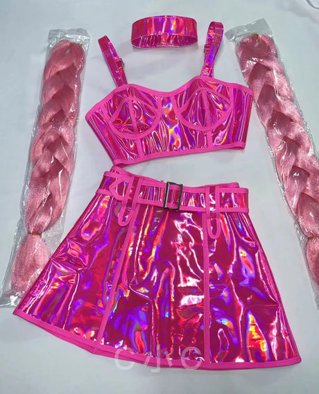 Sexy Bar Dj Gogo Dance Costume Fluorescent Laser