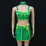 Sexy Bar Dj Gogo Dance Costume Fluorescent Laser
