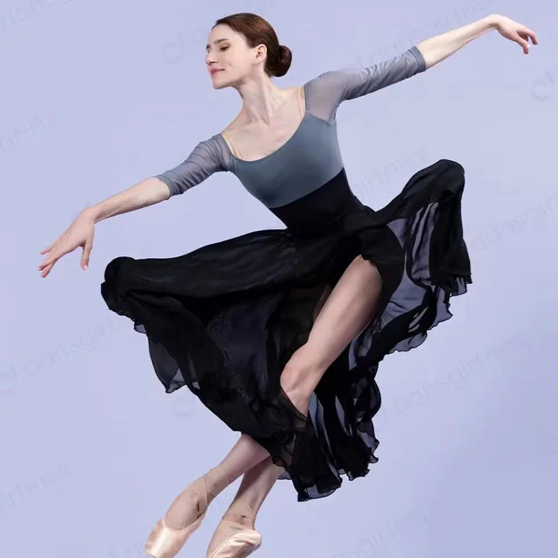 Sexy Three-Quarter Off-Shoulder Sleeves Ballet Leotards For Women