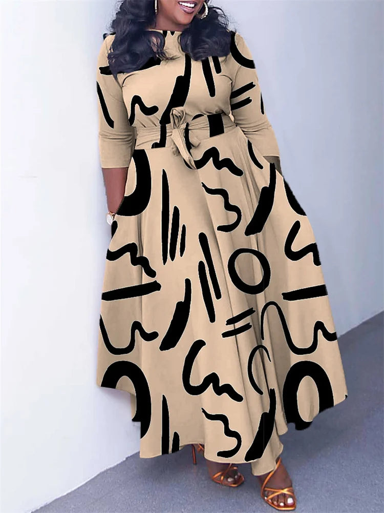 Wmstar Women Dress Printed Fashion Maxi Dresses Long