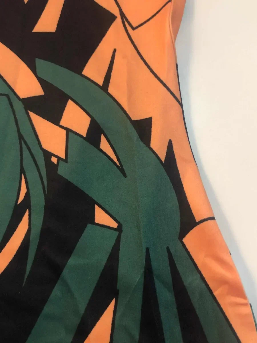 Leaf Print Sexy Slim-Fit Cami Dress Streetwear