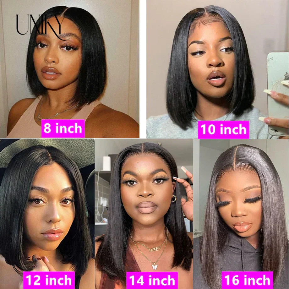 Short Straight Bob Wig X Lace Front Human