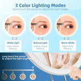 Portable Travel Magnified Mirror with 360° Adjustable Stand and Suction Cup