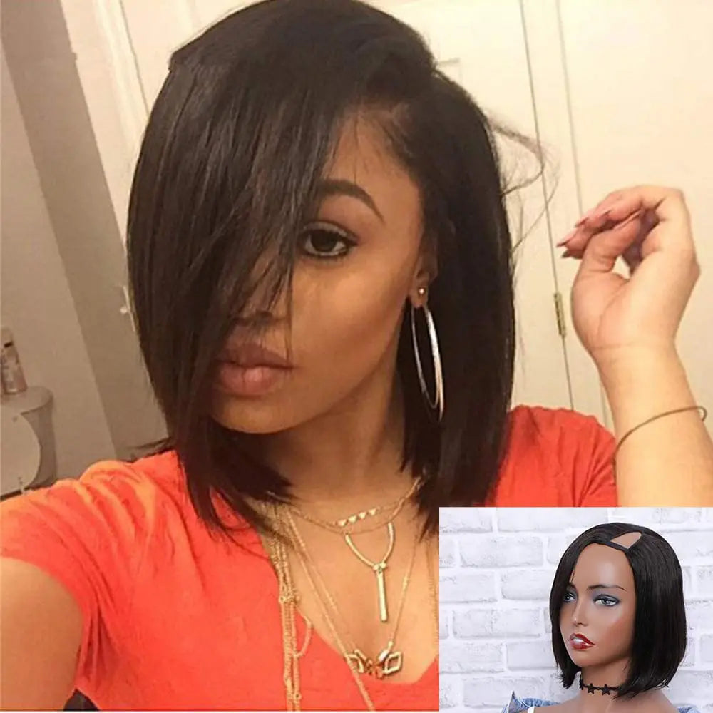 Part Bob Wig Left Side U Part