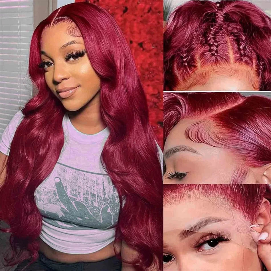 Melodie J Burgundy X Body Wave Lace Frontal