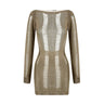 Puloru Sexy Knitted Cutout Short Dress Spring Summer