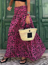 Summer Long Skirts Women Boho Print Skirt Female