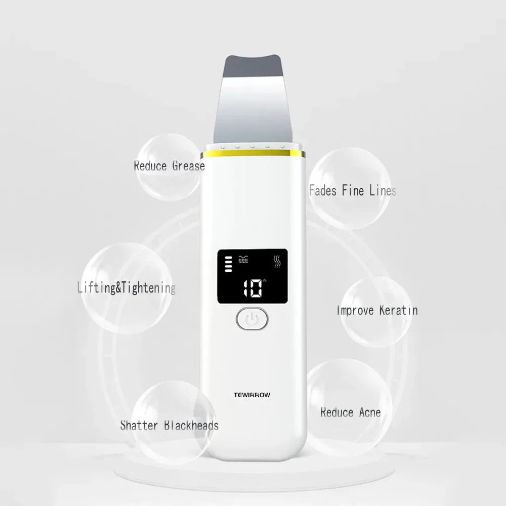Tewirrow Upgraded Ultrasonic Scrubber Machine Facial Cleanser Skin