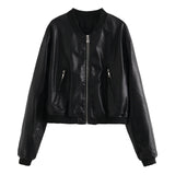 Traf Zr Woman Faux Fur Coat Zipper Leather
