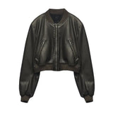 Traf Zr Woman Faux Fur Coat Zipper Leather