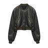Traf Zr Woman Faux Fur Coat Zipper Leather