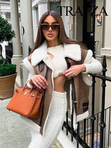 Trafza Winter Fur Vest Women Faux Sheepskin Fur