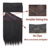Merisihair Synthetic No Clip Invisible Wire Hair Extensions