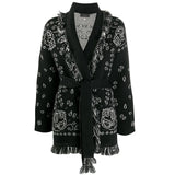 High Quality Jacquard Cardigan Sweater Women Wool