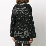 High Quality Jacquard Cardigan Sweater Women Wool