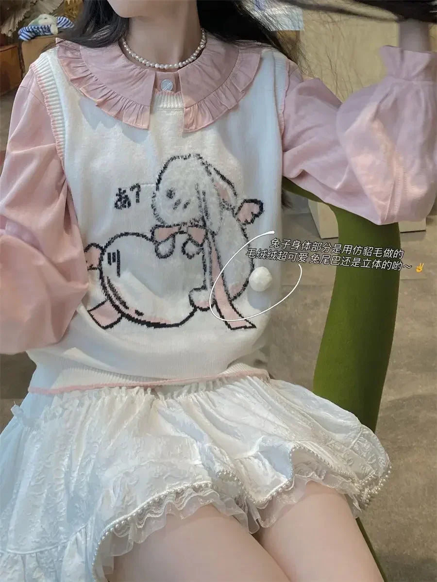 White Lace Mini Skirt For Women Girl Kawaii