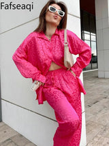 White Satin Wide Leg Trousers Suit For Women