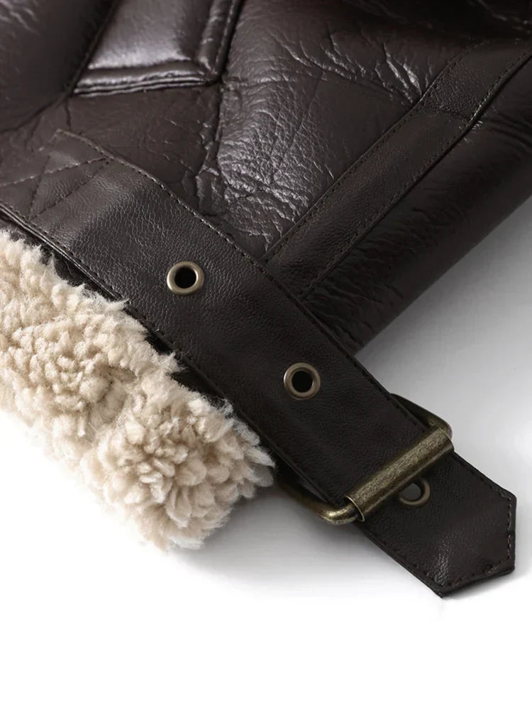 Winter Fur Integrated Lapel Women Jacket Long Sleeve