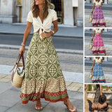Women Maxi Skirt Vintage Lady Skirt Large Hem
