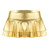 Women Shiny Metallic Low Rise Ruffled Pole Dance