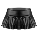Women Shiny Metallic Low Rise Ruffled Pole Dance