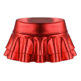Women Shiny Metallic Low Rise Ruffled Pole Dance