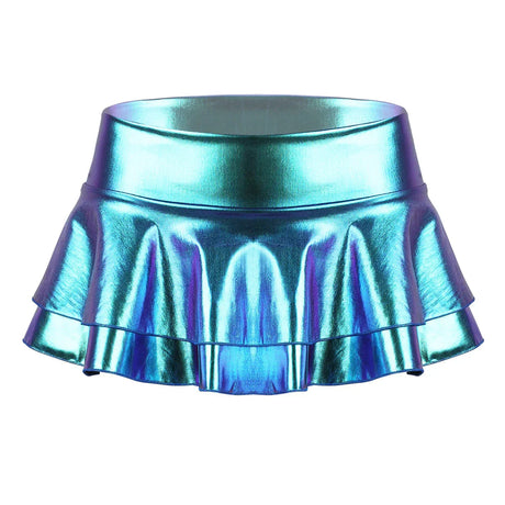 Women Shiny Metallic Low Rise Ruffled Pole Dance