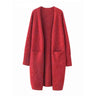 Women Solid Color Loose Thick Warm Sweater Cardigan