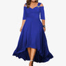 Women' Solid Long Sleeve Knit Split Dress Ladies
