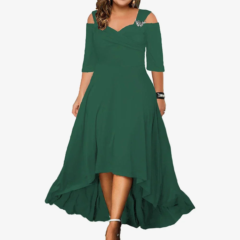 Women' Solid Long Sleeve Knit Split Dress Ladies