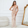 Yidingzs Deep V Neck Green Sequin Evening Dress