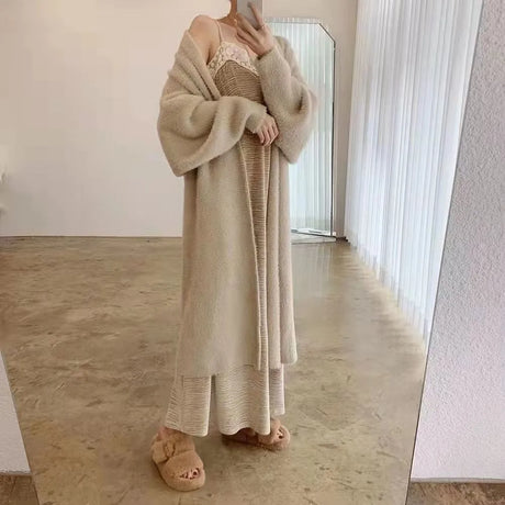 White Long Cardigan For Women Winter Clothes Knitted